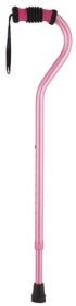 Standard Offset Walking Cane Adjustable Aluminum Pink