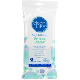 No Rinse Bathing Wipes Retail Package  Pk/8