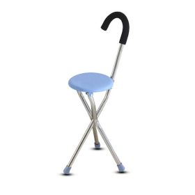 Elderly Stick Stool Portable And Dexterous Non Slip Walking Three Legged Folding Cane Withstand Weight 150 Kg