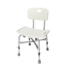 Medical Bathroom Safety Shower Tub Heavy Duty Aluminium Alloy Bath Chair Bench with Back White YF