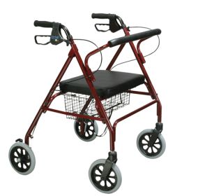 Rollator Oversize With Loop Bk Red Bariatric Steel(10215RD-1)